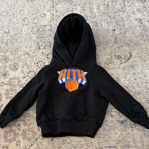 Kith Kids Black Hoodie with Blue and Orange Logo
